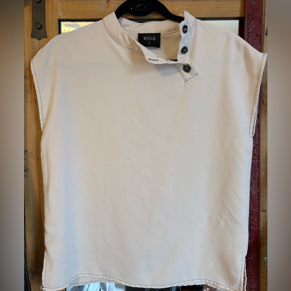 Weekday Cream Button-Up Shirt